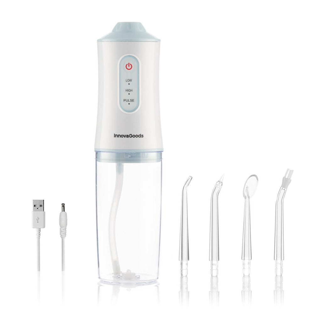 InnovaGoods Rechargeable Oral Irrigator Denter 3 Modes 4 Heads